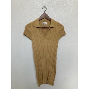 Lita by Ciara Revolve knit mini dress medium mustard yellow short sleeve casual